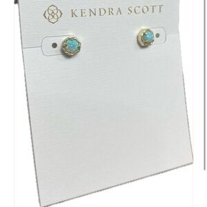 Kendra Scott Gold and Blue Stud Earrings